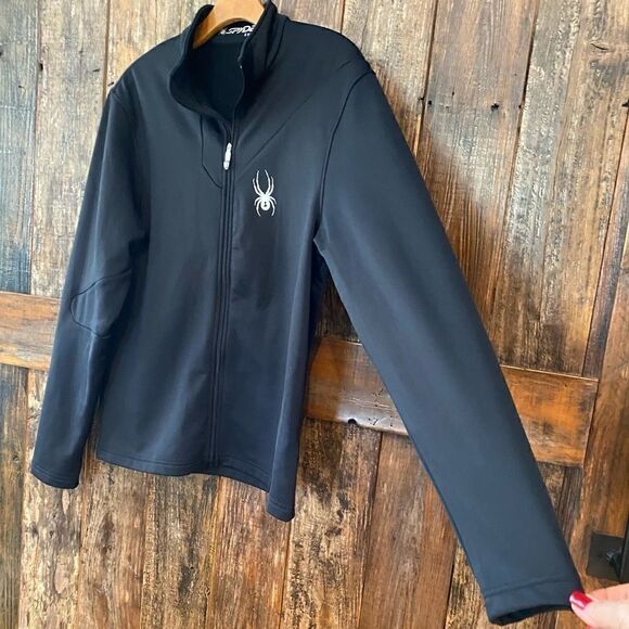 Spyder Men’s S Black Zipper Thick Long Sleeve Pocket Outdoor Pullover Jacket - Picture 4 of 8